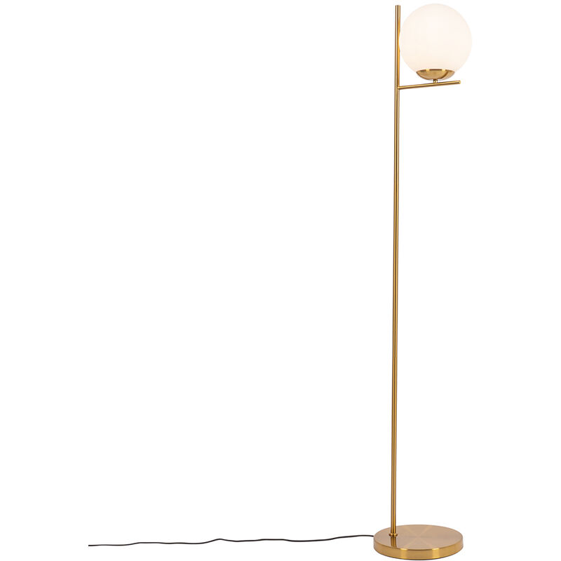 foto del prodotto lampada da terra flore design acciaio,vetro oro ottone sfera oblungo max. 1 x watt qazqa