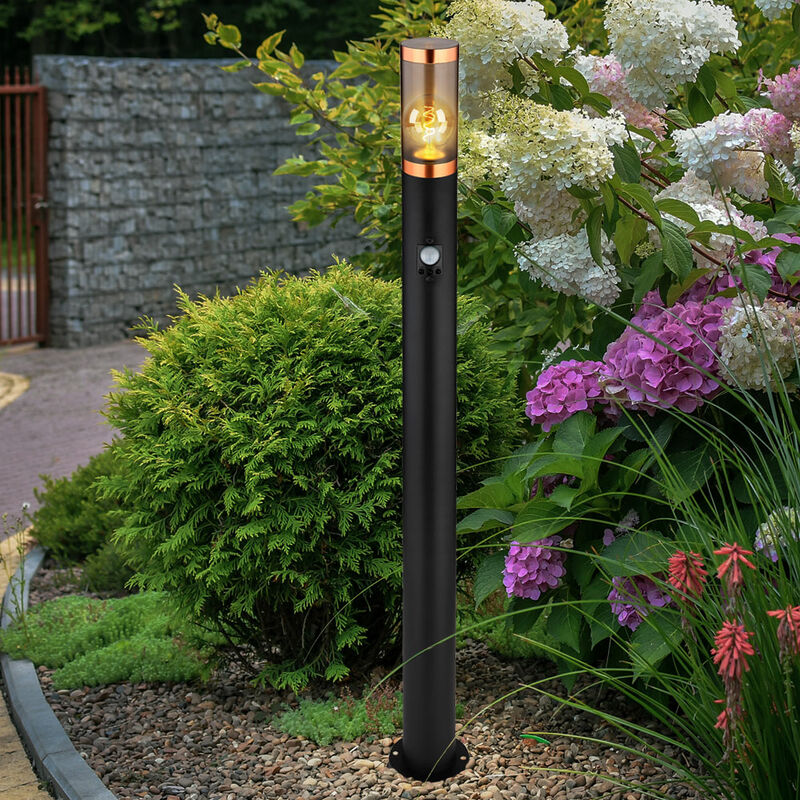 foto del prodotto lampada da terra illuminazione da esterno lampada da terra fum rame esterno con rilevatore di movimento giardino acciaio inox, plastica, 1x e27, dxh