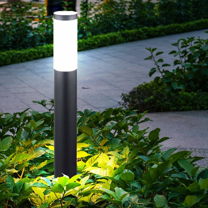 foto del prodotto lampada da terra in acciaio inox illuminazione del percorso del giardino lampada da terra per esterni antracite in un set con lampadine a led