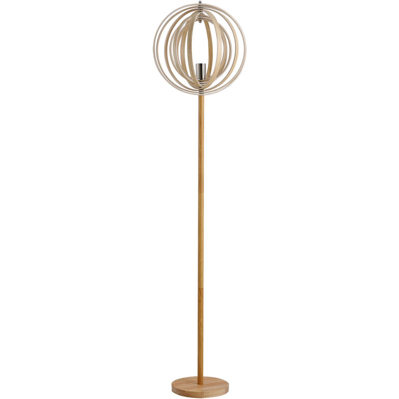 foto del prodotto lampada da terra in acciao colore legno 38x160 cm