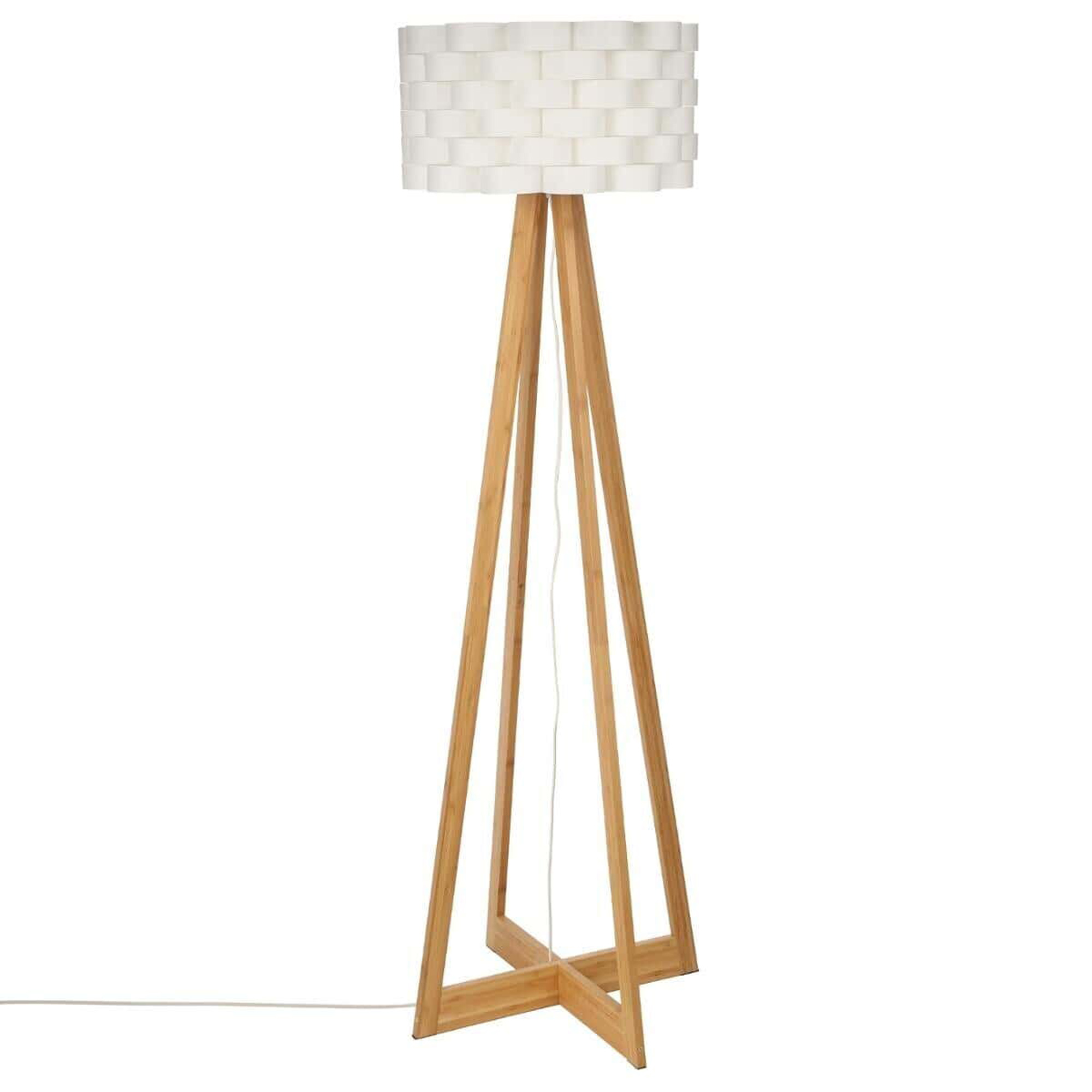 foto del prodotto lampada da terra in bambù bianco atmosphera 150cm - design naturale