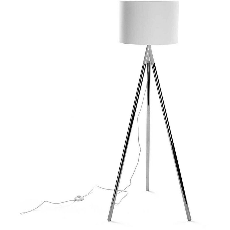 foto del prodotto lampada da terra in metallo colore bianco 56x56x141 living design