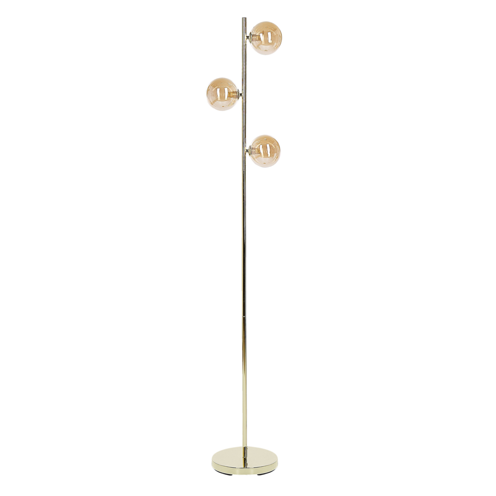foto del prodotto lampada da terra in metallo con 3 luci metallo oro chiaro soggiorno camera da letto moderno contemporaneo