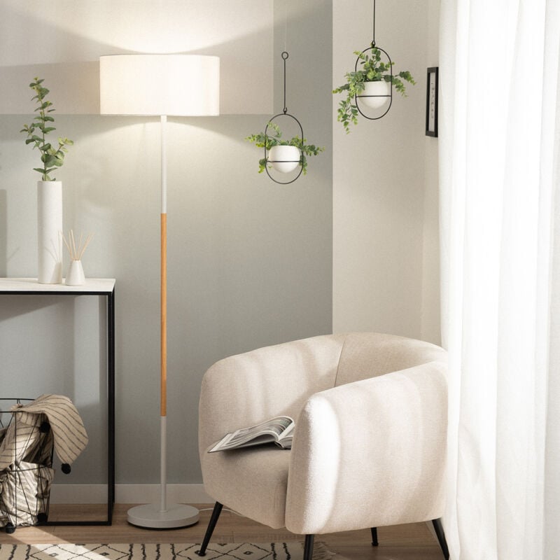 foto del prodotto lampada da terra in metallo wi-fi regolabile silinda bianco