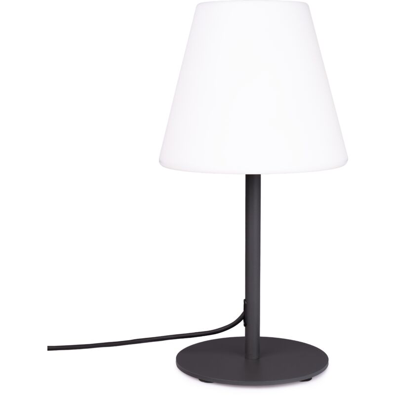 foto del prodotto lampada da terra in out tavolo batteria giardino terrazza ricaricabile moderna bianco, lampada da tavolo 2 spina paco home