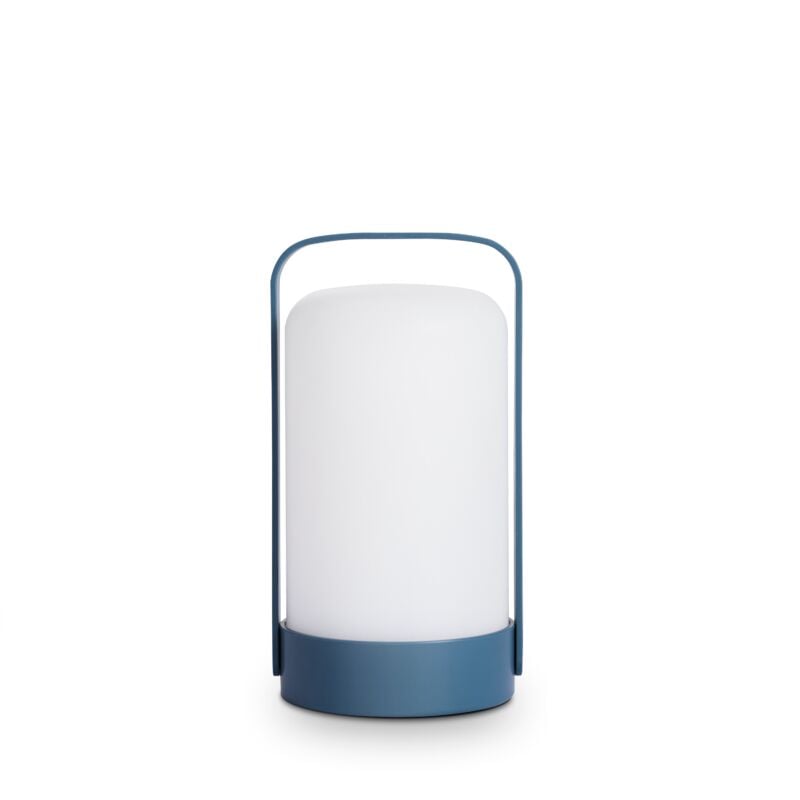 foto del prodotto lampada da terra in out tavolo batteria giardino terrazza ricaricabile moderna blu, lampada da tavolo 5 batteria paco home