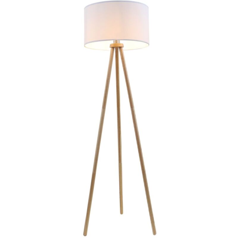 foto del prodotto lampada da terra in tessuto 45,5 cm 1x escl. e27 60w bianco