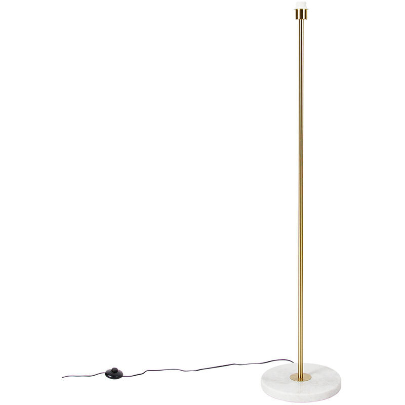 foto del prodotto lampada da terra kaso moderno acciaio,marmo ottone bianco oblungo max. 1 x watt qazqa