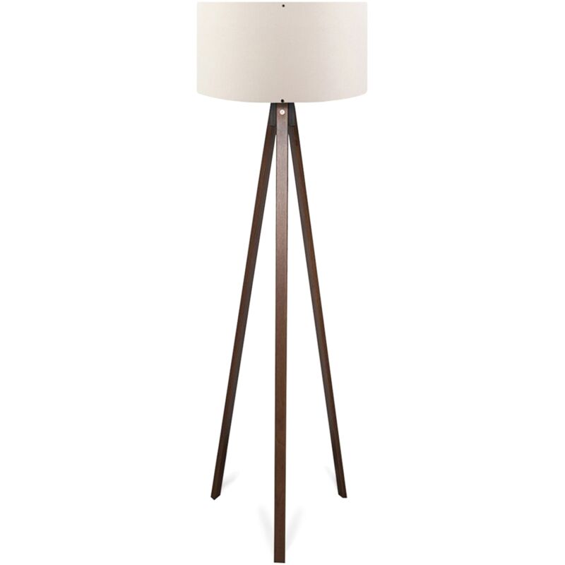 foto del prodotto lampada da terra lampada altezza 140 cm e27 effetto legno crema
