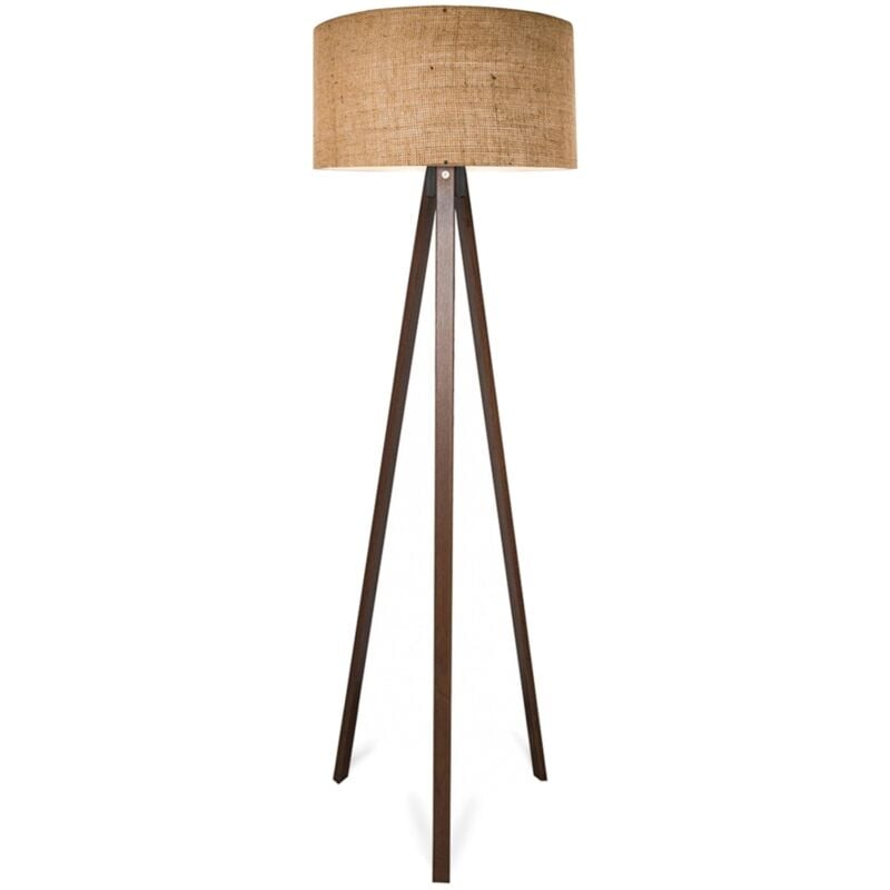 foto del prodotto lampada da terra lampada altezza 140 cm e27 effetto legno marrone