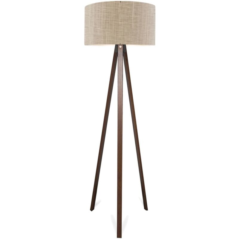 foto del prodotto lampada da terra lampada altezza 140 cm e27 effetto legno, marrone chiaro