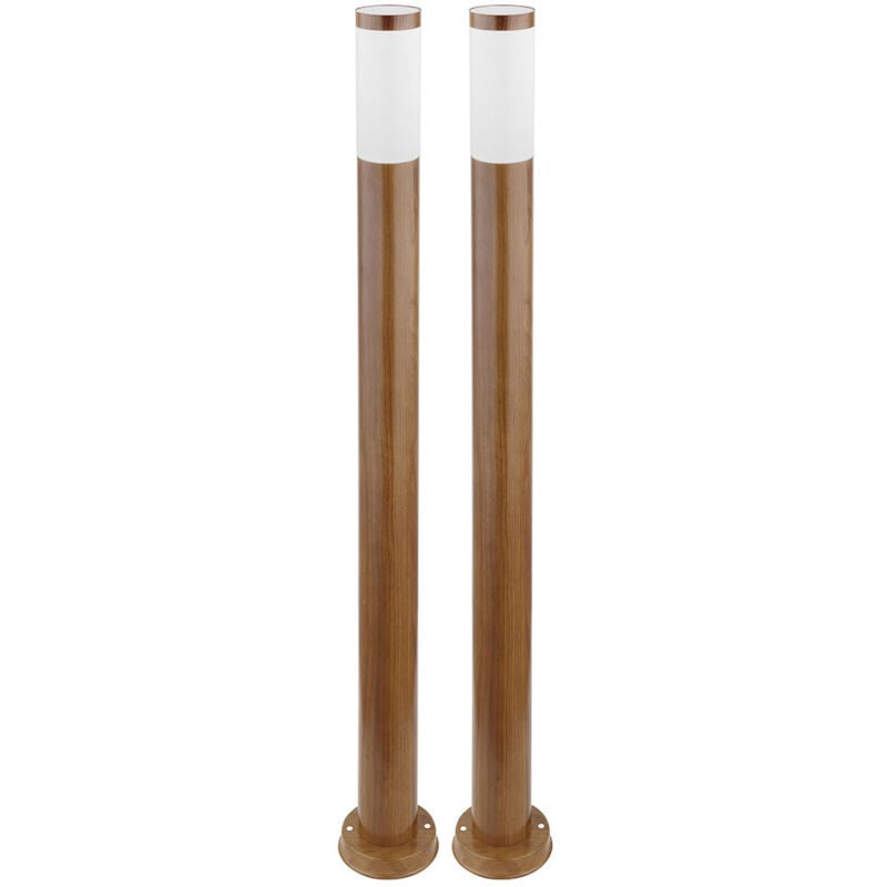 foto del prodotto lampada da terra, lampada da esterno, lampada da giardino, lampada da terra, lampada da sentiero, terrazza ip44, acciaio inossidabile aspetto legno,