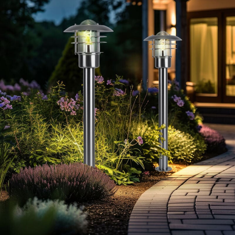 foto del prodotto lampada da terra, lampada da esterno, lampada da terrazza, illuminazione da giardino, lanterna, lampada da terra, metallo, acciaio inossidabile