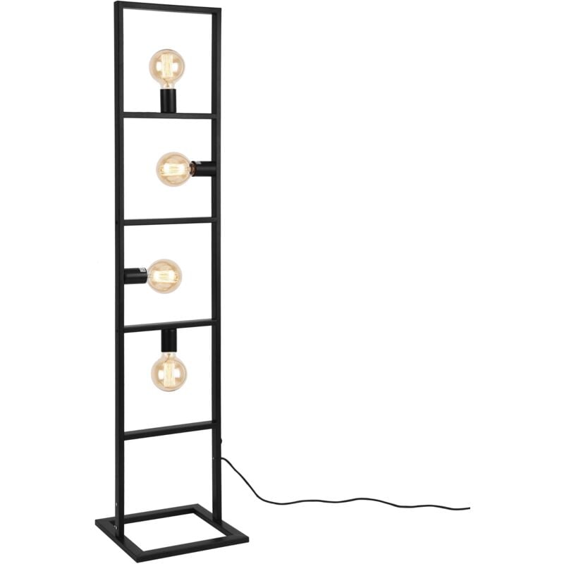 foto del prodotto lampada da terra lampada da piede in metallo nero 4 x e27 142,5 cm