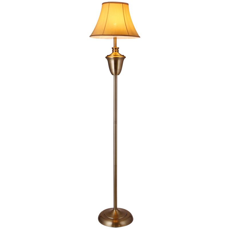 foto del prodotto lampada da terra lampada da piede lampada torchiere beige rame lucido altezza ca. 157 cm diametro del paralume 35 cm beige marrone bianco 030002441