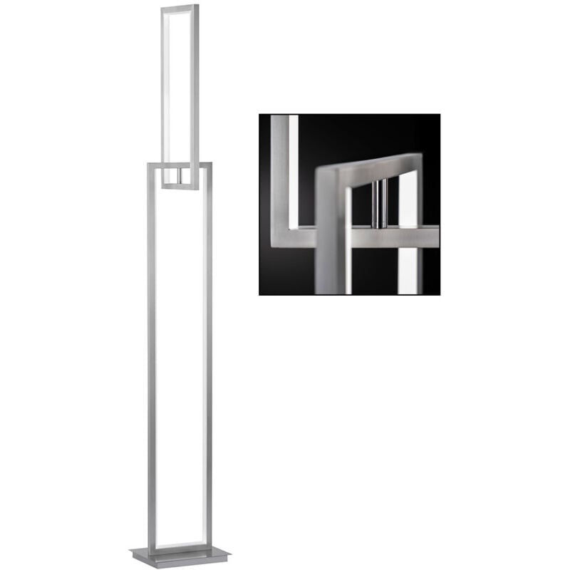 foto del prodotto lampada da terra lampada da sala da pranzo orientabile con dimmer a pedale, metallo argento, led 37w 3500lm 3000k, lxlxh 22x18x146 cm wofi