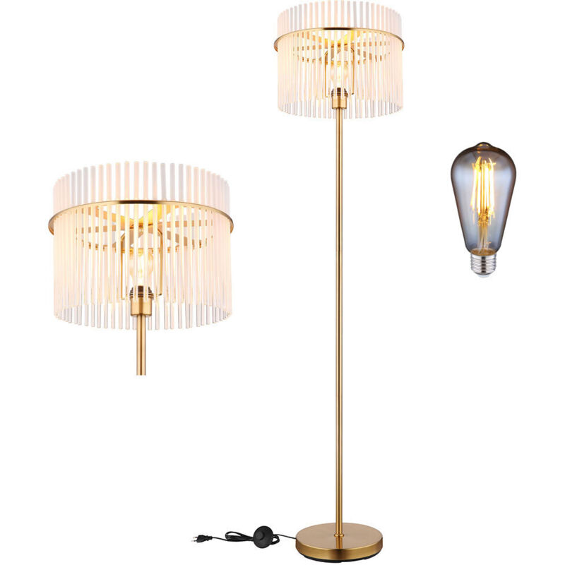 foto del prodotto lampada da terra lampada da soggiorno lampada da camera da letto lampada da sala da pranzo lampada laterale, aste in metallo e vetro oro, led 7w