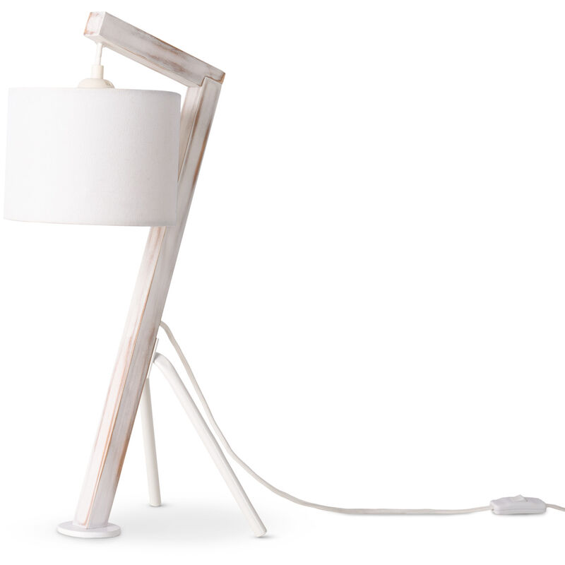 foto del prodotto lampada da terra lampada da tavolo soggiorno paralume lampada da lettura braccio lampada da tavolo bianca, bianco 16cm paco home