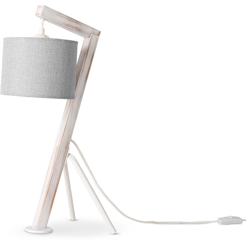 foto del prodotto lampada da terra lampada da tavolo soggiorno paralume lampada da lettura braccio lampada da tavolo bianca, grigio 16cm paco home