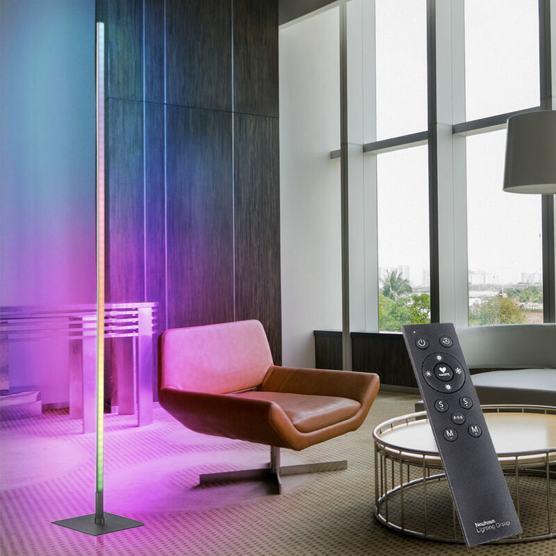 foto del prodotto lampada da terra lampada da terra a led lampada da terra per soggiorno a led dimmerabile che cambia colore, telecomando rgb, cct, ruotabile, 15w