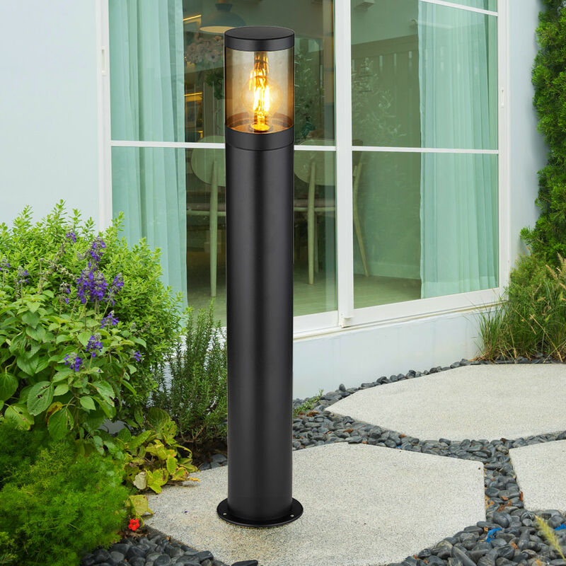 foto del prodotto lampada da terra lampada da terra illuminazione da esterno piantana lampada fumo esterno giardino, acciaio inox plastica, 1x attacco e27, dxh 14x80 cm