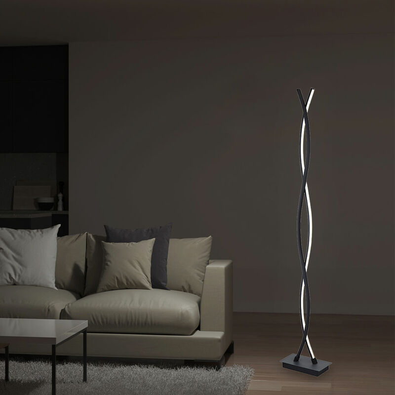 foto del prodotto lampada da terra lampada da terra lampada design soggiorno lampada da terra commutabile tramite interruttore a pedale, metallo nero grafite, 1x led