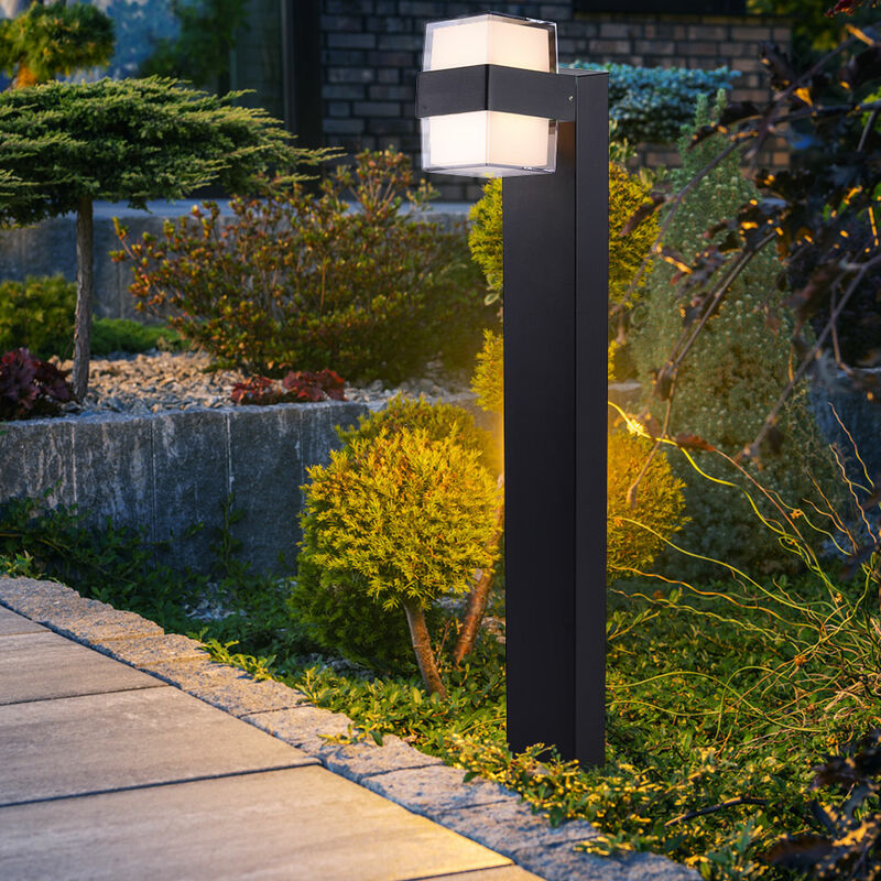 foto del prodotto lampada da terra lampada da terra lampada segnapasso lampada da esterno paletto luminoso, resistente alle intemperie ip44 2 fiamme, antracite, 2x led