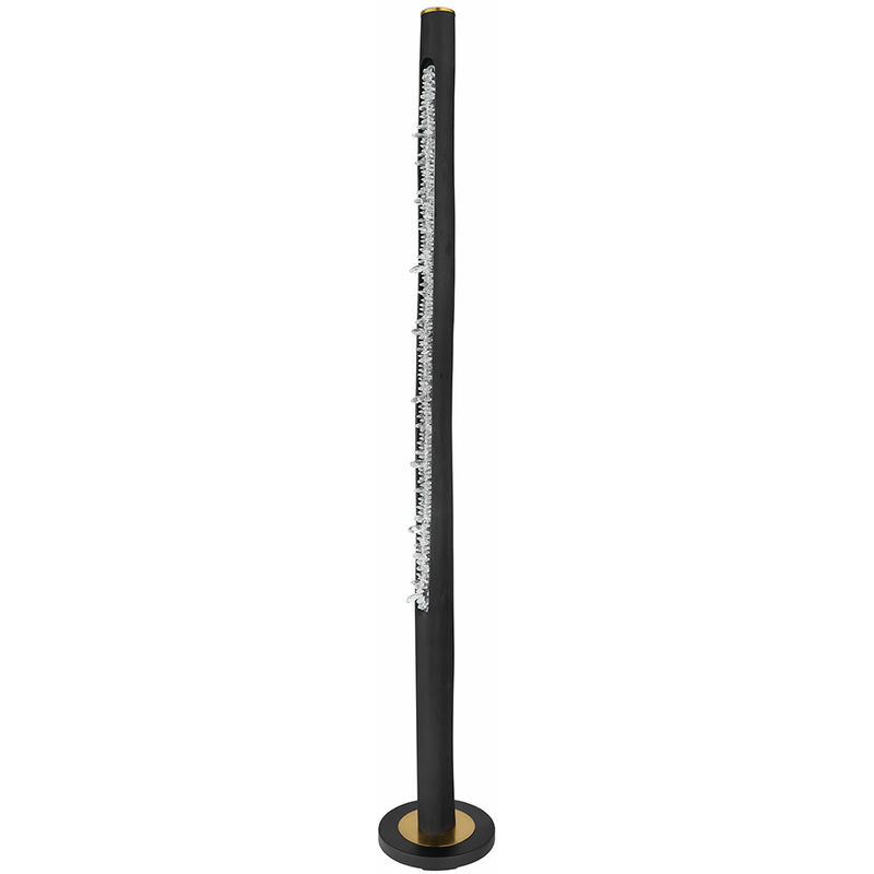 foto del prodotto lampada da terra lampada da terra led lampada da terra cristalli soggiorno legno dimmerabile, metallo, 15w 980lm bianco caldo, dxh 23x151 cm