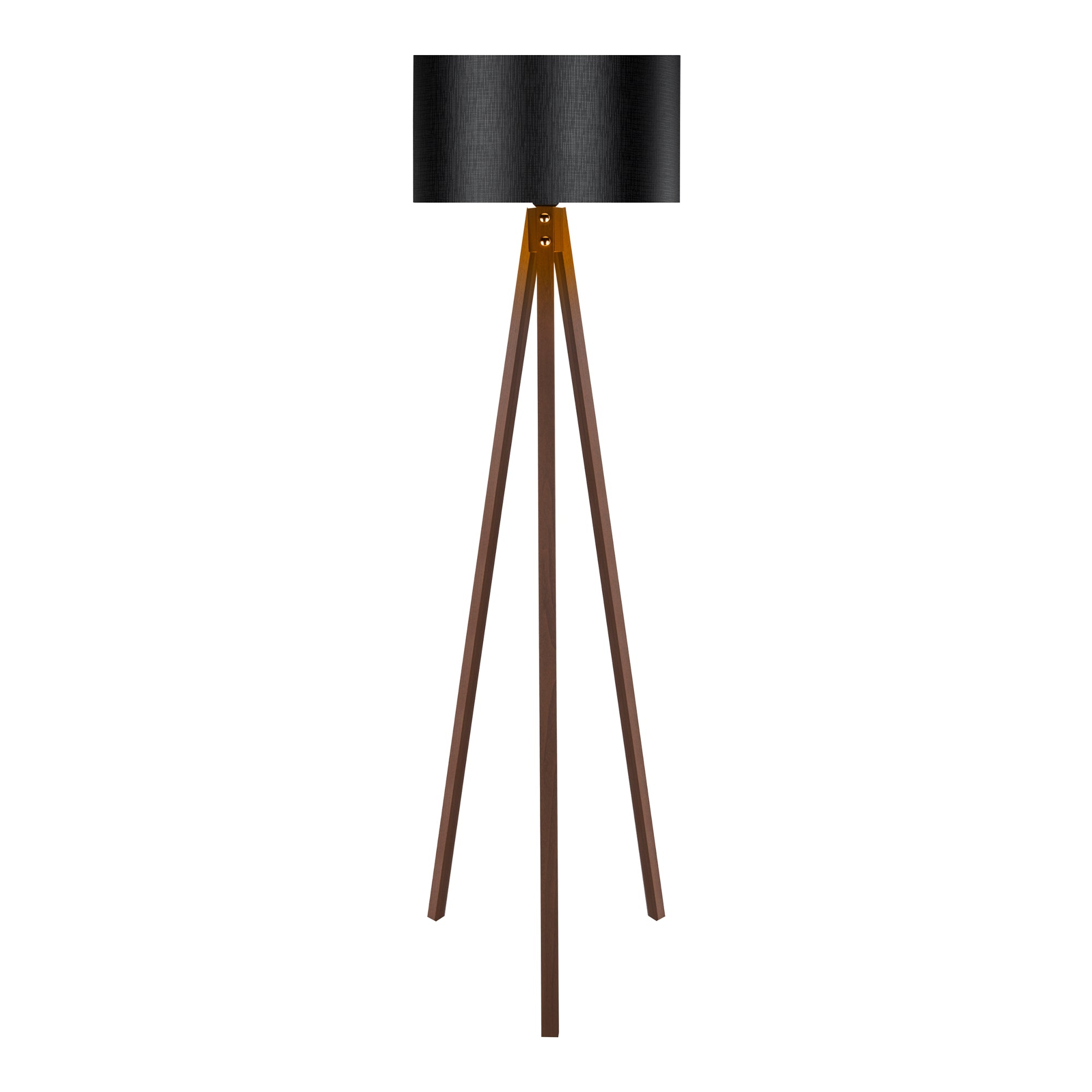 foto del prodotto lampada da terra lampada lampada treppiede altezza 136 cm e27 effetto noce nero 03 0007314