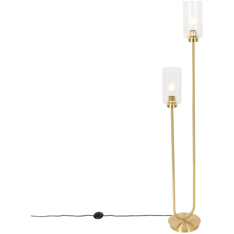 foto del prodotto lampada da terra laura art d co vetro,acciaio oro oblungo max. 2 x watt qazqa