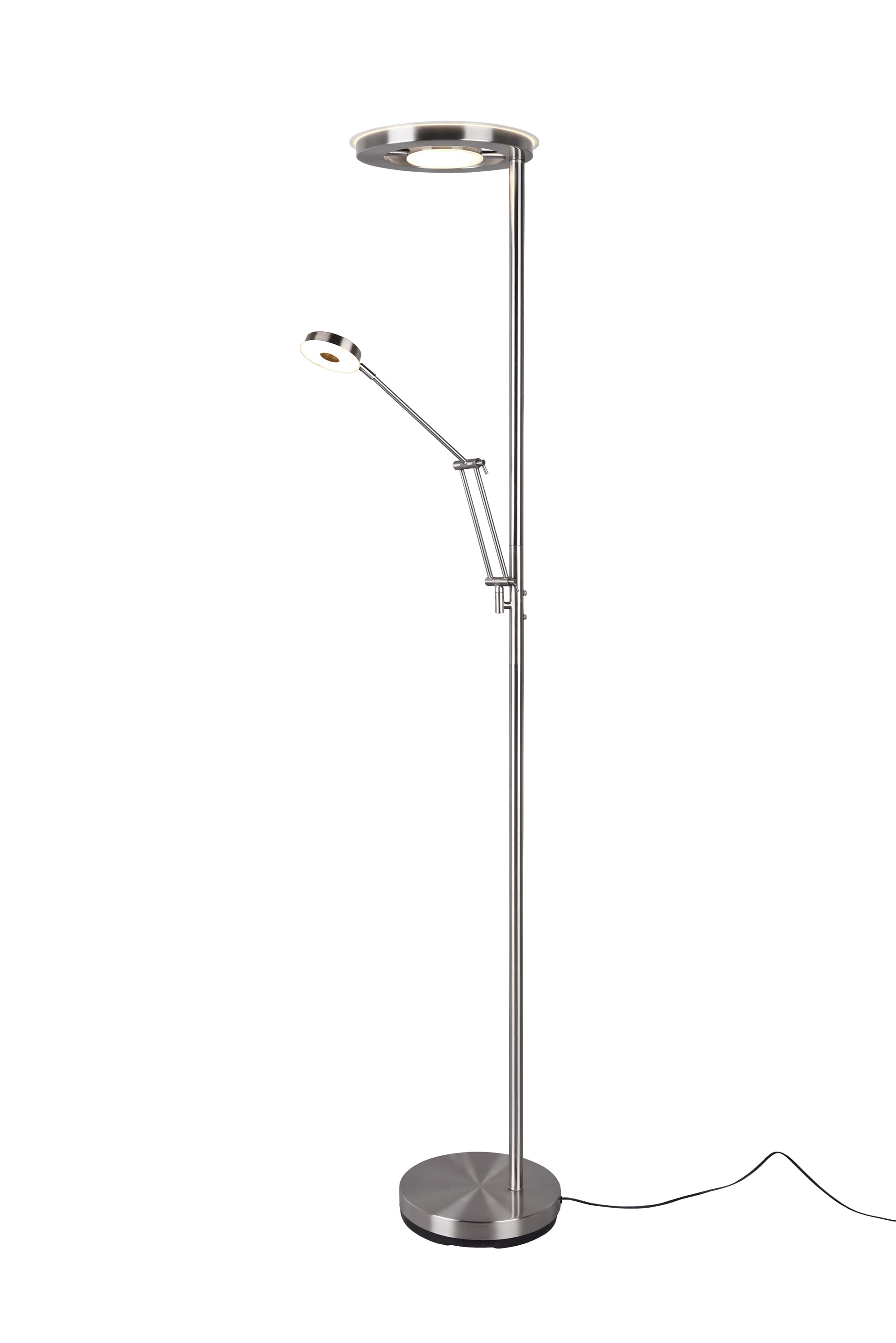 foto del prodotto lampada da terra led c lampada da lettura plymouth nichel