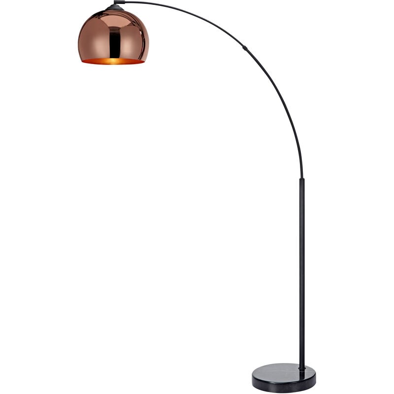 foto del prodotto lampada da terra led illuminazione oro rosato moderna arquer teamson home vn l00011 eu
