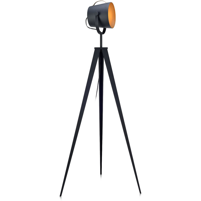 foto del prodotto lampada da terra led moderna treppiede nero oro teamson home vn l00020 eu
