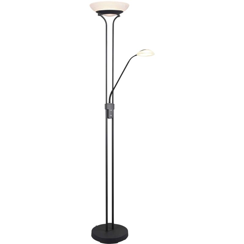foto del prodotto lampada da terra led, nero opaco e alabastro, h180 cm, orson