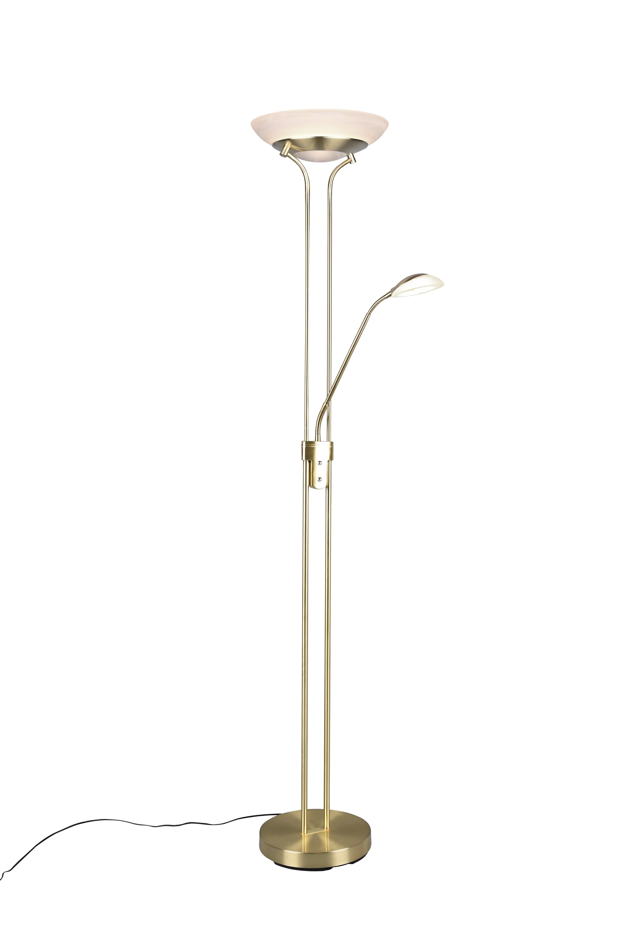 foto del prodotto lampada da terra led, ottone satinato e alabastro, h180 cm, orson