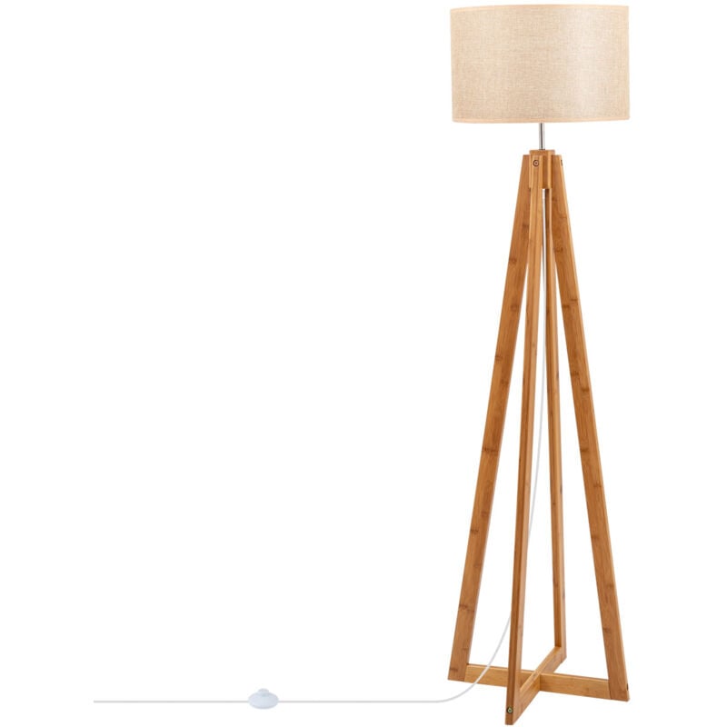 foto del prodotto lampada da terra legno korsade cammello