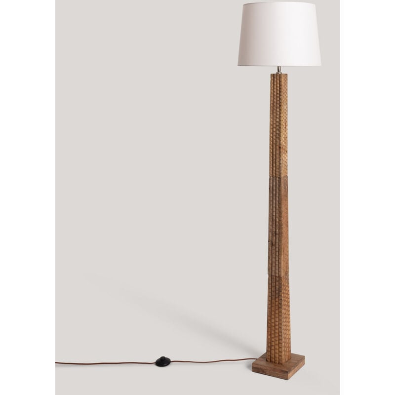 foto del prodotto lampada da terra legno kyathi iluzzia bianco