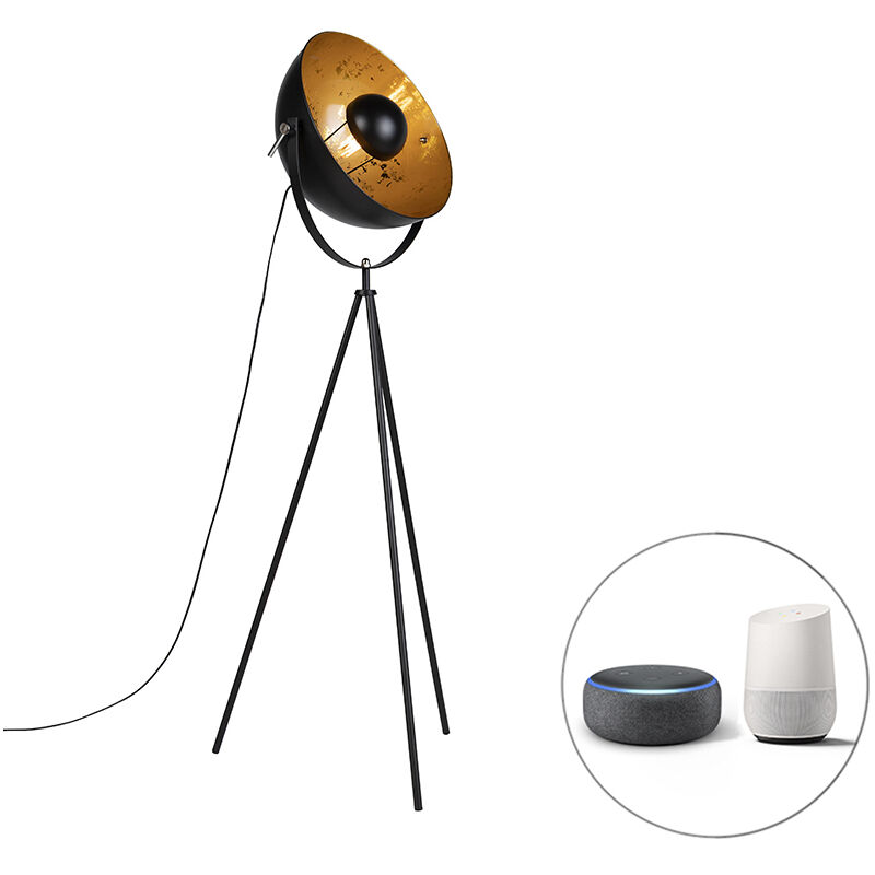 foto del prodotto lampada da terra magna licht88 design acciaio nero sfera tondo e27 max. 1 x 4.9 watt qazqa