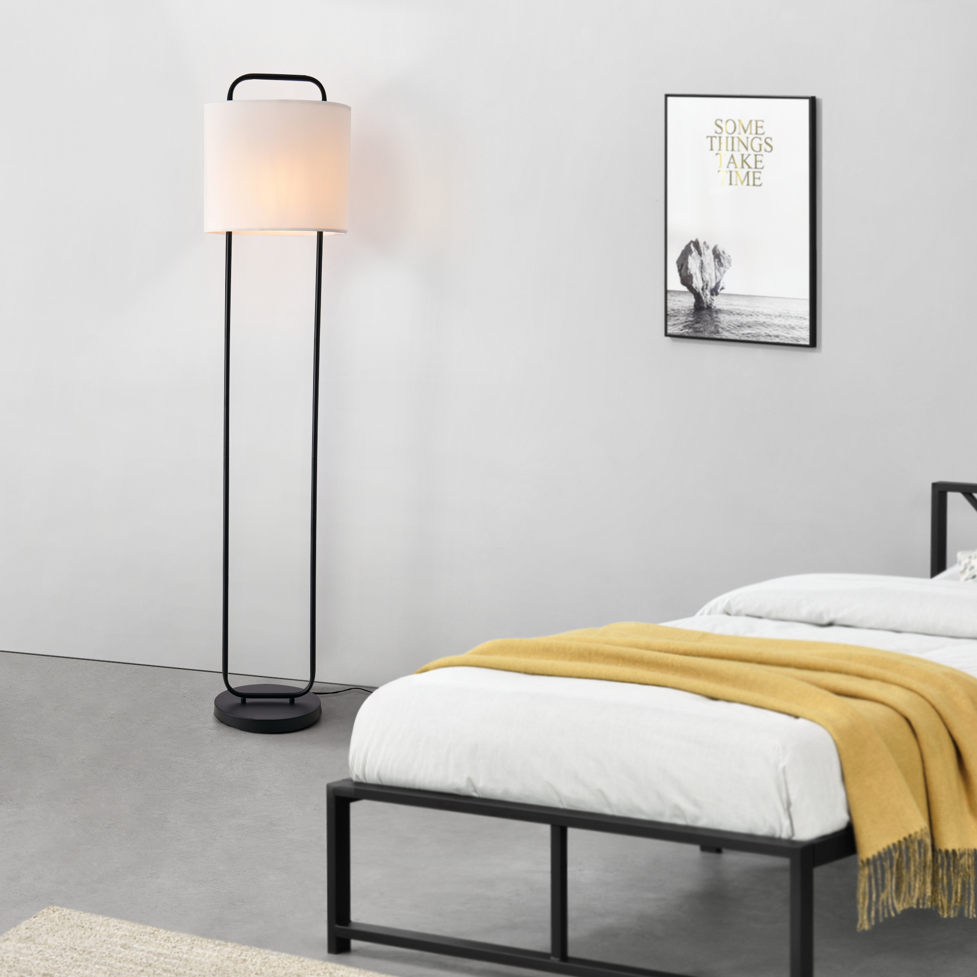 foto del prodotto lampada da terra mel y paralume ovale bianco lux.pro