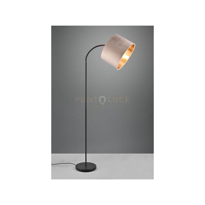 foto del prodotto lampada da terra, metallo e velluto, nero e beige, h 156 cm, julieta