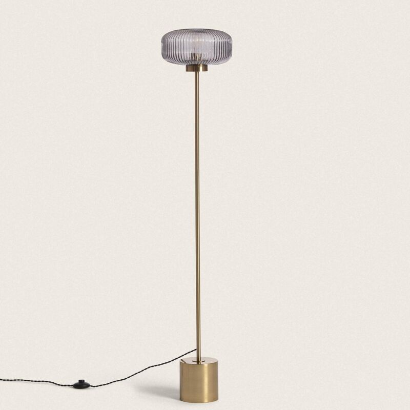 foto del prodotto lampada da terra metallo e vetro windsor oro