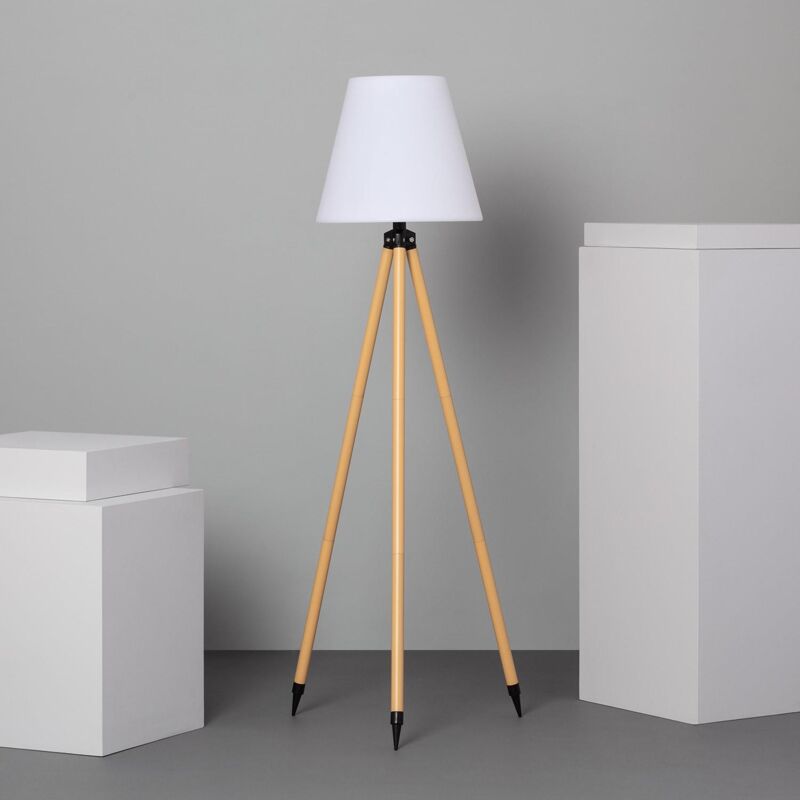 foto del prodotto lampada da terra metallo led solare rgb con batteria usb ricaricabile kefre giallo sabbia