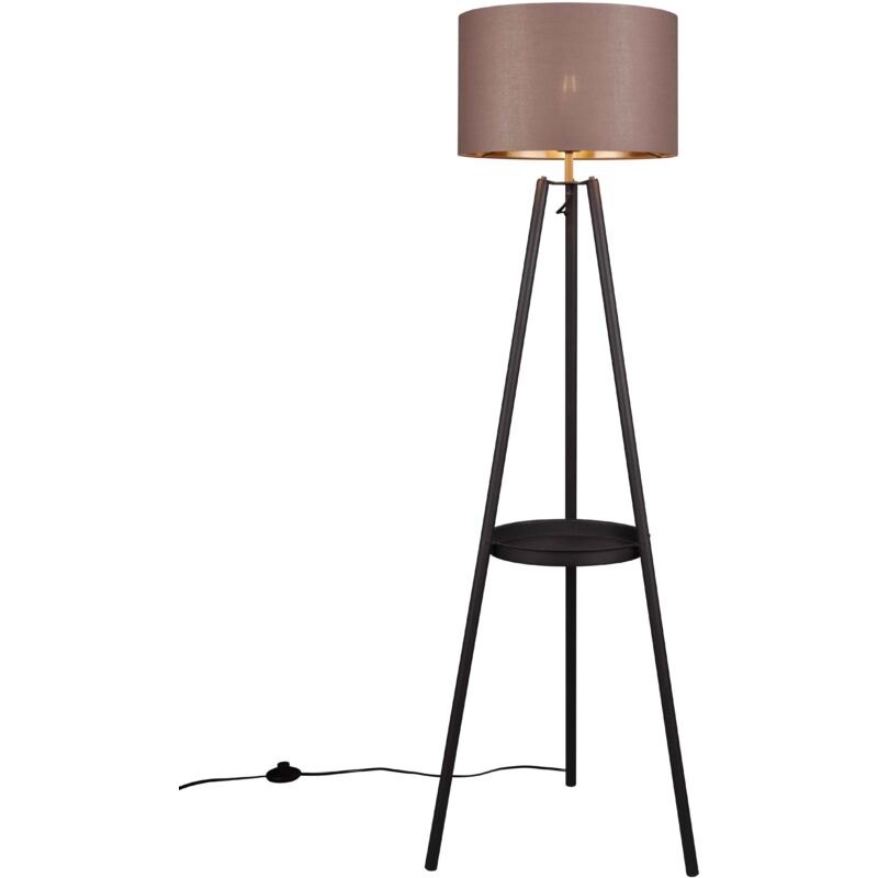 foto del prodotto lampada da terra, metallo, nero opaco e taupe, h152 cm, colette