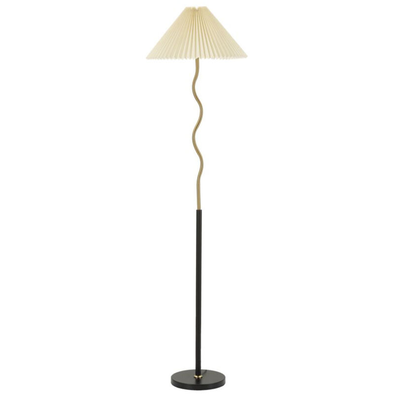 foto del prodotto lampada da terra mf184, metallo, plastica, nero, oro, 46x46x172 cm