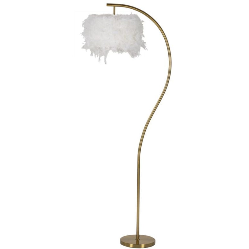 foto del prodotto lampada da terra mf187, metallo, plastica, bianco, oro, 60x33x170 cm