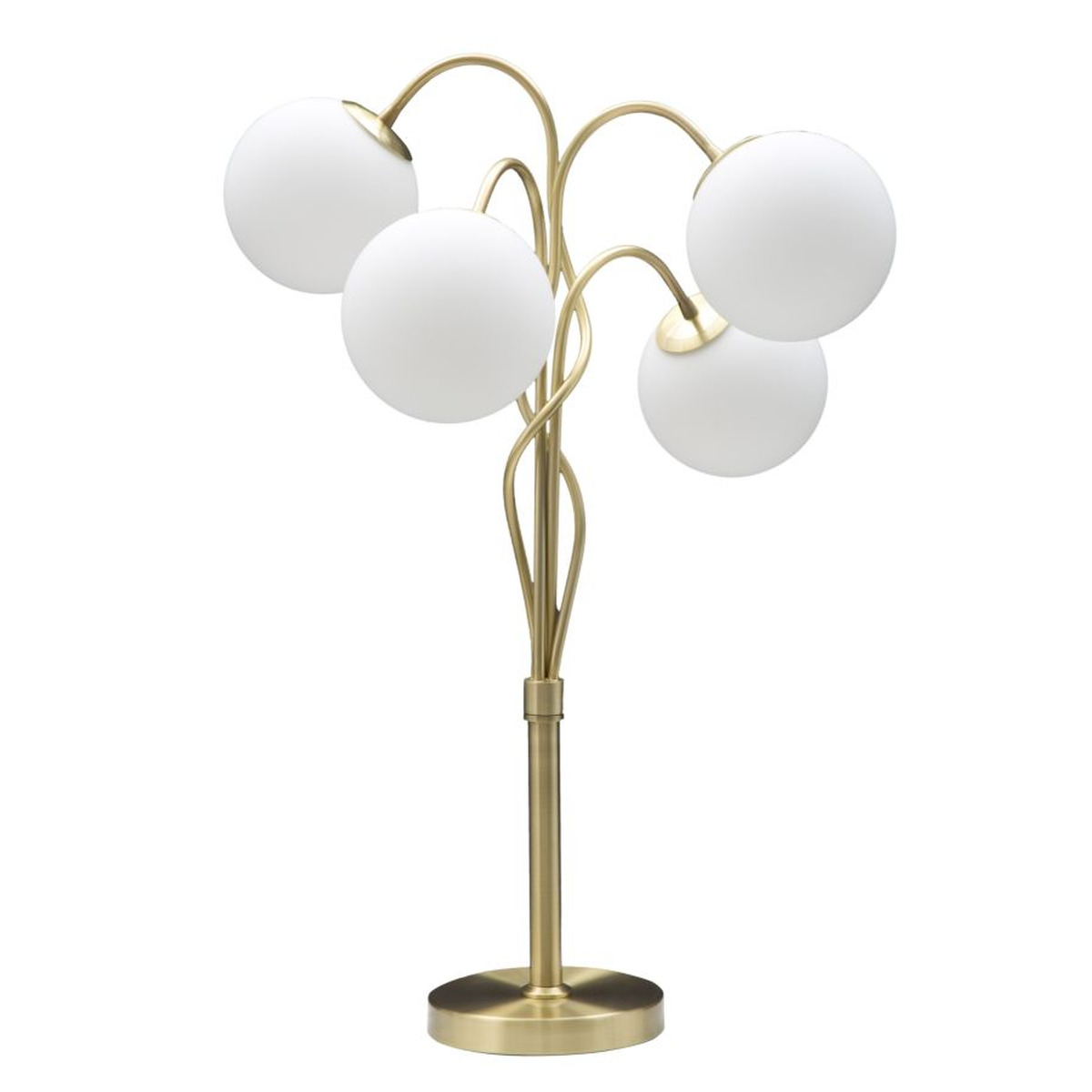 foto del prodotto lampada da terra mf207, metallo, vetro, bianco, oro, 53x53x74 cm