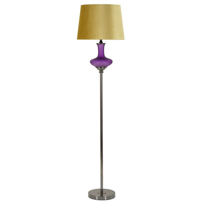 foto del prodotto lampada da terra mf217, vetro, metallo, tessuto, viola, giallo, 40x40x167 cm