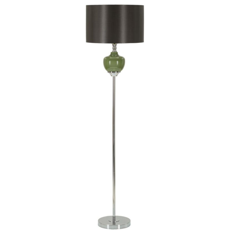 foto del prodotto lampada da terra mf218, vetro, metallo, tessuto, verde, grigio, 40x40x160 cm