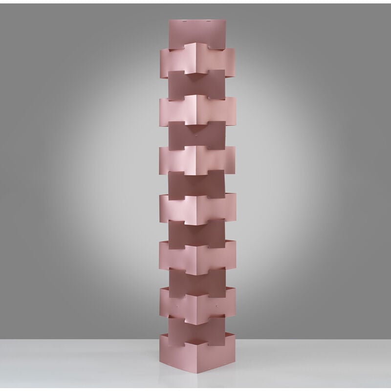 foto del prodotto lampada da terra moderna 1 luce building in polilux rosa metallico made in italy