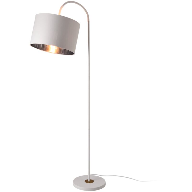 foto del prodotto lampada da terra moderna di design in metallo e tessuto 173 cm bianca